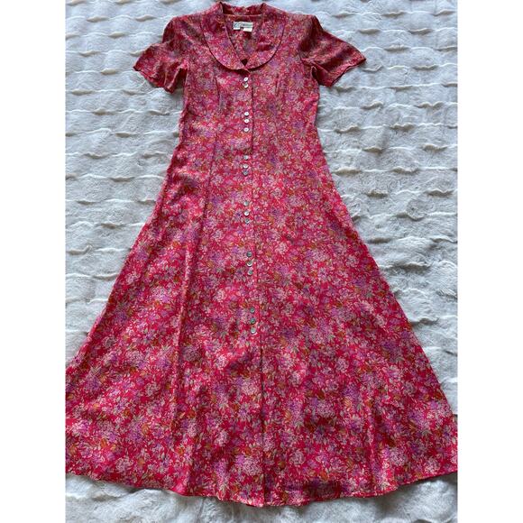 🔥Vintage Dressbarn Floral Whimsy Cottagecore Coastal Flowy Feminine Maxi Dress - Picture 8 of 16